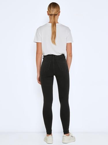 Noisy May Callie Hw Skinny Jeans Donna Jeans Grigio Scuro W25L30 - 6