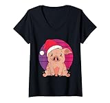 El cochinillo espera con ansias la Navidad Camiseta Cuello V