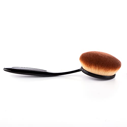 Yoseng Oval Foundation Brush Large Toothbrush Makeup Brushes Fast Flawless Application Liquid Cream Powder Foundation Sunscreen（All Black） #TOP5