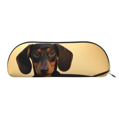 FZQVSLCM 筆箱 レザー ペンバッグ 旅行 メイクバッグ かわいい ダックスフント トイレタリーバッグ 携帯コスメバッグ 小銭入れ, シルバー, One Size