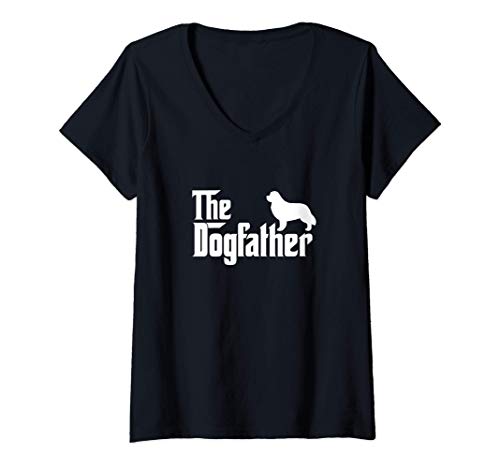Donna Newfoundland Lover Gift DogFather Maglietta con Collo a V