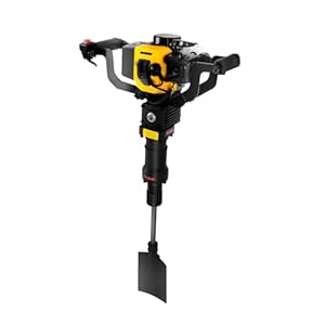 52CC 2-Takt Benzin Abbruchhammer, multifunktionaler Presslufthammer mit Schaufel & Spaten, ideal für Gartenarbeiten, Leitplanken, Zaunbau & Ramm-Projekte, leistungsstarker Stemmhammer für Baustellen