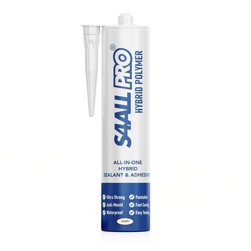All-in-One Hybrid Polymer Sealant & Adhesive - Anti-Mould, Waterproof, Paintable & Fast Curing (IVORY, 290ml)