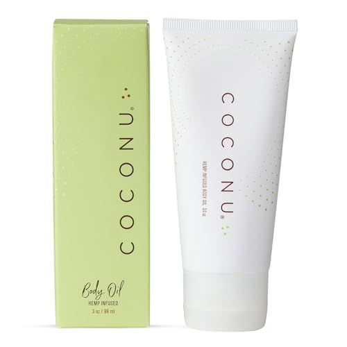 Coconu Hemp Infused Moisturizing Oil | Organic Coconut Oil Formula | Nourishing Skin Oil | Fragrance-Free | 3 oz