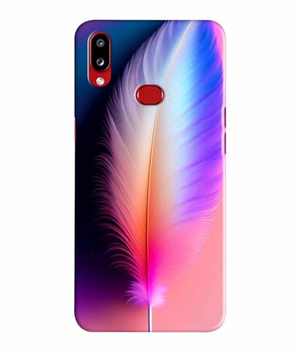 Image of Printed Hard Back Case Cover & Compatible for Samsung Galaxy A10S / Samsung Galaxy M01S | Colourful Feather (Multicolor) - D1181