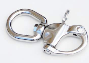 Stainless Steel Swivel Eye Snap Shackle with Large Bail 3-1/2
