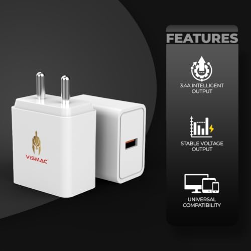 Image of Vismac 30W Fast Charger Wall Adapter | Quick Charging USB A | Short Circuit, Over Voltage & Over Current Protection