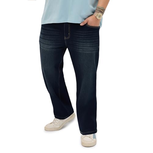 Image of Urbano Plus Men's Regular Fit Heavy Washed Denim Jeans Stretchable