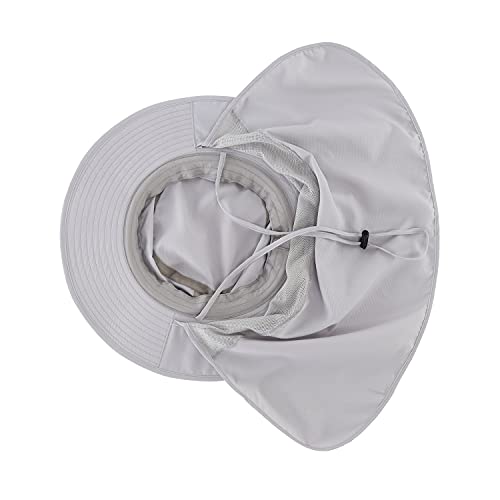 Image of Home Prefer UPF50 Mens Sun Hat with Neck Flap Quick Dry UV Protection Cap Womens Wide Brim Fishing Hat Neck Flap Beach Garden