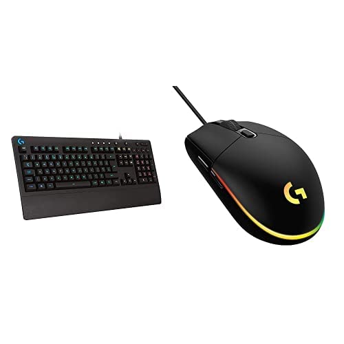 Logitech G213 Prodigy Gaming Keyboard, LIGHTSYNC RGB Backlit Keys â Black & 03 Wired Gaming Mouse, 8,000 DPI, Rainbow Optical Effect LIGHTSYNC RGB, 6 Programmable Buttons, Black