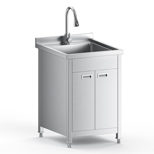LNEUIE 23 in Stainless Steel Utility Sink