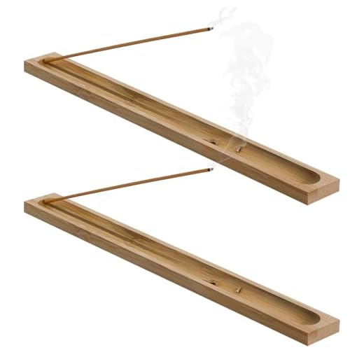 WUSJCOF 2 piezas Soporte para Varilla de Incienso de Madera, porta incienso, incensario, Incienso de Madera de Bambú, para Meditación, Yoga, Interior y Exterior