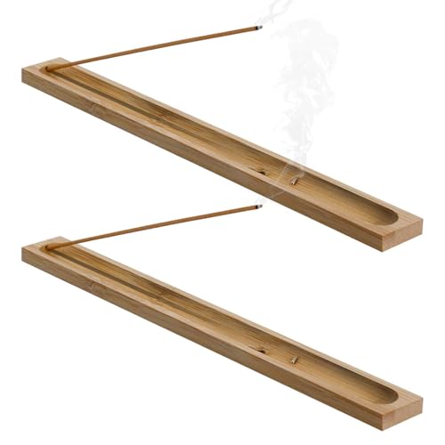 WUSJCOF 2 Stück Holz Räucherstäbchen Halter, Bambus Holz...