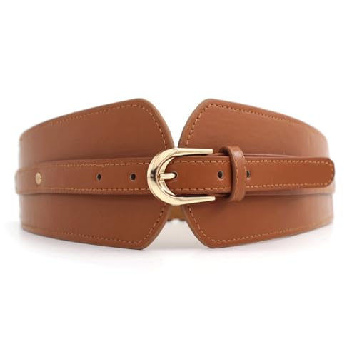 Wide Waistband Women's Needle Buckle Decorative Dress With Elastic Sheet Elastic Waistband Retro Waist Band