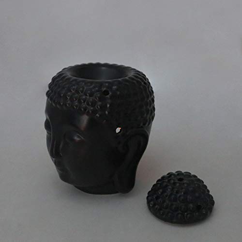 Buddha Candle Wax Burner Ceramic Incense Burner Aromatherapy Oil Burner Candle Holder Thai Buddha Head Design Essential Oil Burner Tealight Candle Holders With Spoon For Home Decor #TOP2