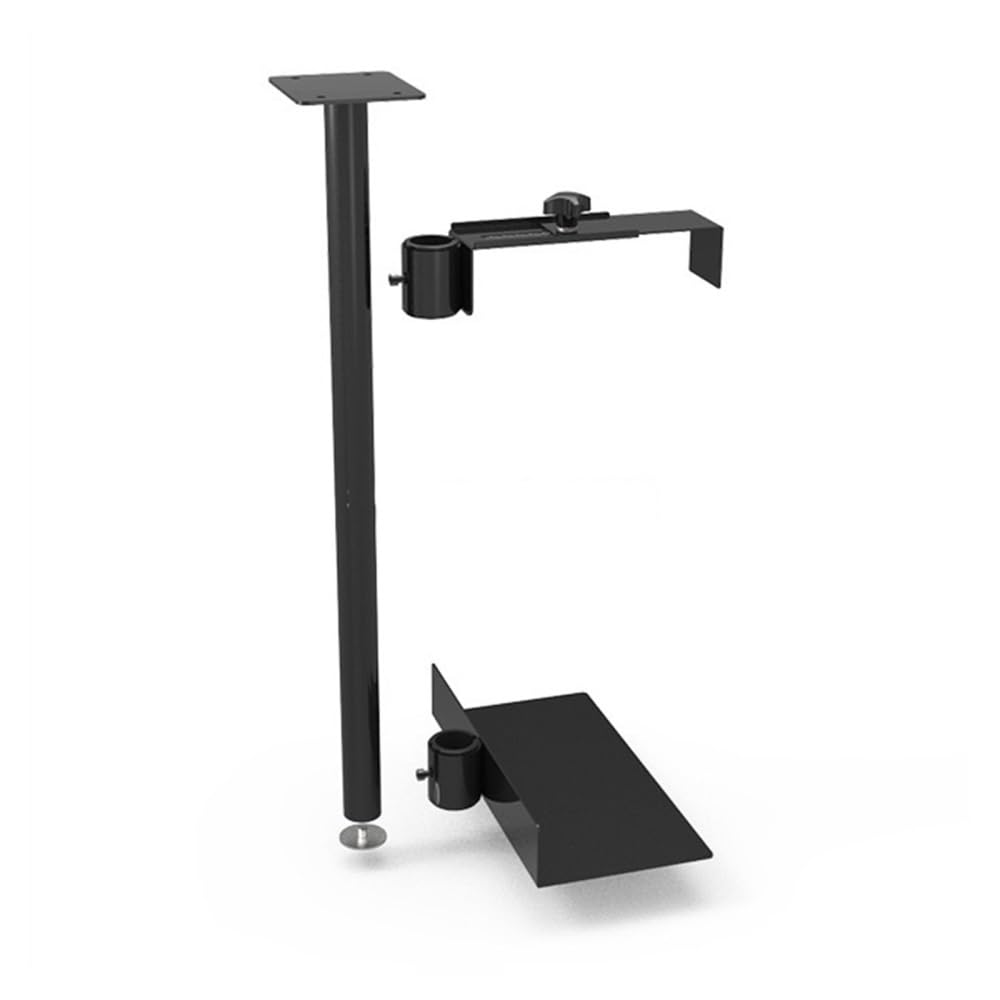 Akcesoria komputerowe CPU Under Desk Mount Bracket - Universal Steel PC Tower Under Counter Holder, 360° Swivel Adjustable Width and Heighth Hanging CPU Stand, Black Stojak na wieżę komputerową