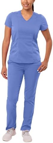Adar Pro Core Classic Scrub Set for Women - Tailored V-Neck Scrub...