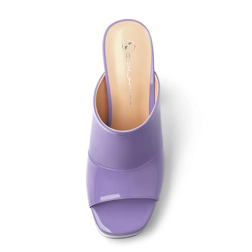 Image of Women Square Open Toe Platform Chunky Heel Slide Sandals