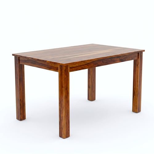 Image of SONA ART & CRAFTS Poster Sheesham Wood Dining Table Set 4 Seater Dinner Dinning Table with 2 Cushion Chair with 1 Bench for Dining Furniture for Living Room Home Hotel Office (Natural)