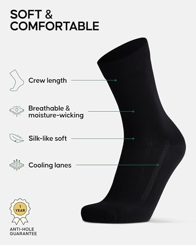 DANISH ENDURANCE Bamboo Viscose Dress Socks, Premium, Soft, Breathable, Dress Socks for Men & Women, Unisex, 3-Pack2