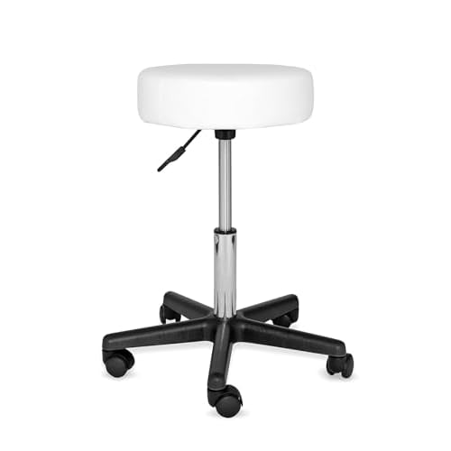 dibea Rollhocker Arbeitshocker Hocker Praxishocker, weiss