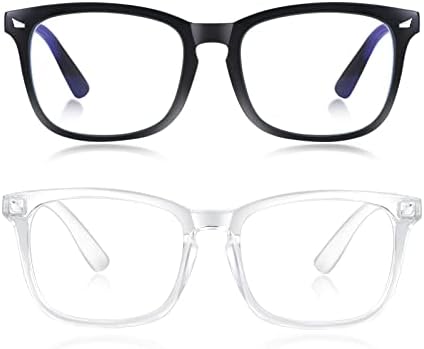 Blue Light Blocking Glasses for Women/Men Clear Frame Square Eyeglasses Computer Gaming Screen Glasses