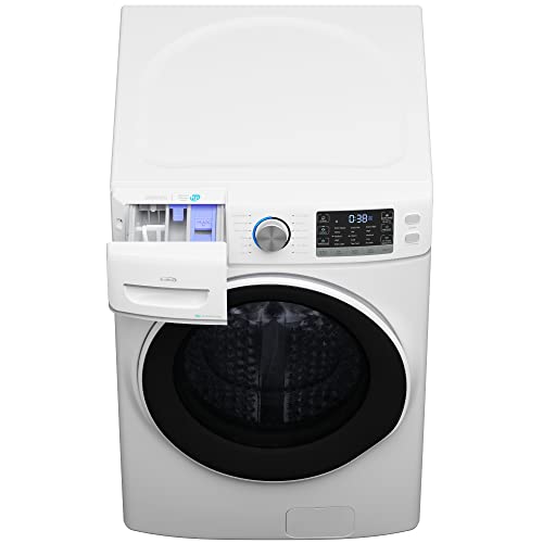 Image of KoolMore 27 inch Front Load X-Large 4.5 Cu. Ft. Washing Machine with Quiet Inverter Motor, Steam and Water Plus Functions, 20-Minute Quick Wash, and 12 Washing Cycles [White] [120V] (FLW-5CWH)
