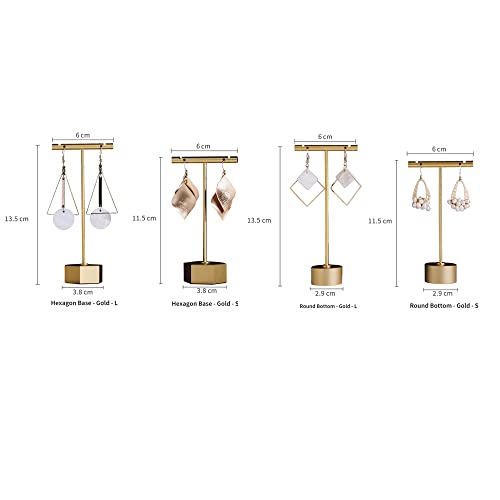 GISELA D 4Pcs Gold Metal Earring T Bar Stand Retail Display Holders for Show, Jewelry Online Stores Photography Display Props (Gold 4pcs)