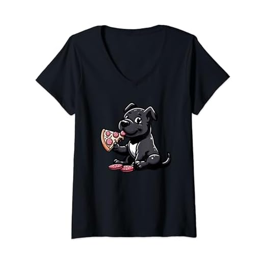 Staffordshire Bull Terrier Pizza Funny Dog Food V-Neck T-Shirt