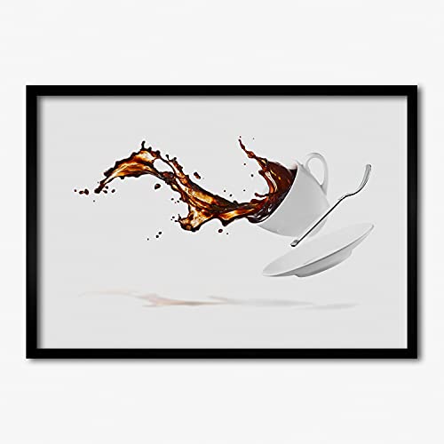 Cadre photo 70x50 cm Tulup en bois MDF avec affiche de café renversé pour tableau moderne