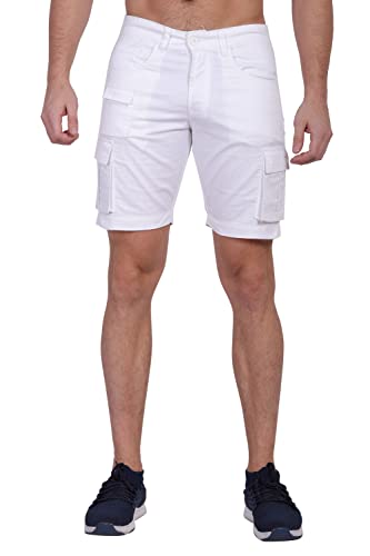 Image of Men's Cargo Shorts (Grey, Black, White, Olive Green, Navy Blue, Khaki, Cream)