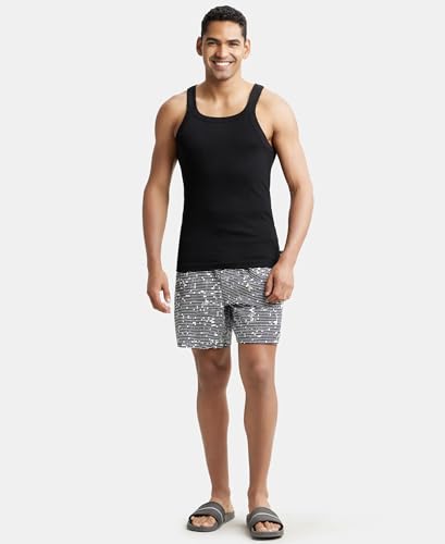 Jockey US26 Men's Super Combed Cotton Rib Square Neckline Gym Vest