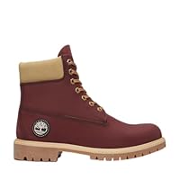 Timberland Men's Premium 6 Inch Lace Up Waterproof Boot, Burgundy Nubuck, 11