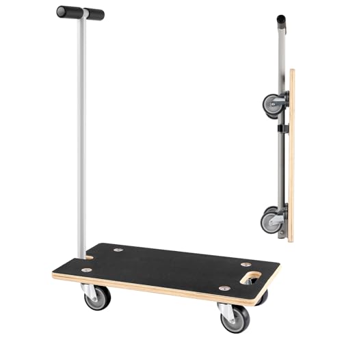 Furniture Mover Dolly, Rectangle with Handle Wood Platform Dolly, 441-lb Load Heavy Duty Wood...