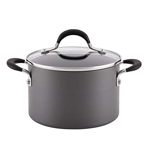 Circulon Momentum Hard Anodized Nonstick Saucepot / Saucepan with Lid - 3 Quart, Gray