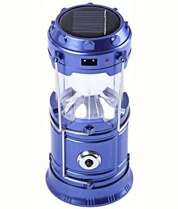 Sakar Rechargeable Solar and Charging LED Lantern Torch Light, Portable Camping and Home Emergency Lights, with 2 Power Sources High Light Travel Battery Lantern Lamp Torch (Pack of 1).