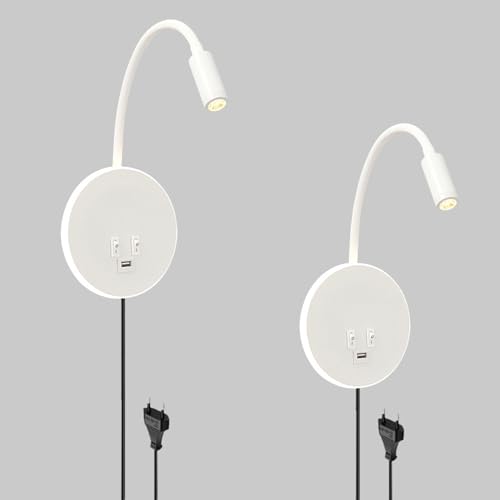 Aplique de pared con puerto de carga USB para eliminar lámparas molestas en mesitas de noche