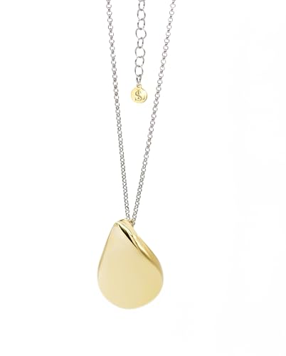 Collier en argent sterling avec pendentif goutte doré LEIS, bijoux unisex de créateur