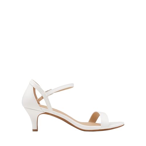 DREAM PAIRS DREAM PAIRS Women's Lexii Fashion Stilettos Open Toe Pump Heel Sandals,Size 8.5,White/Pu,LEXII