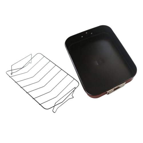 Baoblaze Chicken Roaster Oven Roaster Tray Bakeware V Shaped Rack Baking Pan Fish Steaming Tray for Roasting Turkey Baking Chicken BBQ