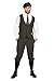 Produktbild shoperama 20er Jahre Peaky Blinders Anzug Knickerbocker Herren-Kostüm Oliv-Schwarz Weste Schiebermütze The Roaring Twenties 20's, Größe:56