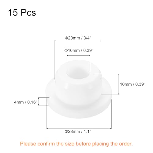 Image of MECCANIXITY 15pcs T-Shaped Silicone Plugs 20mm 3 /4 Inch Dia Snap in Plug Hole Seal Cover Round Rubber Stopper for Kitchen Rubber Bulkheads Waterproof Sealing Plugs White