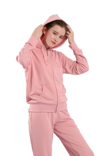 Image of LeeHanTon Womens Jogging Suits Sets Running Outfit Zipper Warm Up 2 Pieces Hoodie and Pant Tracksuit