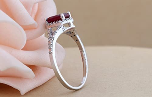 Dazzlingrock Collection 7x5mm Emerald Shape Lab Created Gemstone & White Diamond Split Shank Engagement Ring for Women in 925 Sterling Silver3