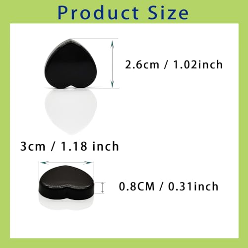 PYJLBX Fridge Magnets, 30 Pcs Strong Magnet Small Magnets, Medium, Plastic, Heart Shape, Black, Heavy Duty - Image 3