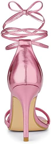 Allegra K Women's Open Toe Lace-Up Stiletto Light Pink Heels Sandals 6 M US | Image 2