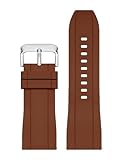 HCBBCEW Cinturino in gomma fluorurata compatibile con orologio in silicone a sgancio rapido serie Tissot Rado Rolex Tudor Jaeger da 20 mm(Brown-silver,20mm)