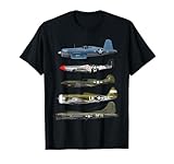 WW2 Warplane B-17 P51 Mustang F4U Corsair P40 Warhawk Gift T-Shirt
