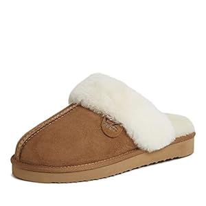 Women’s Shearling Scuffs Fluffy Breathable Slip-On Slippers