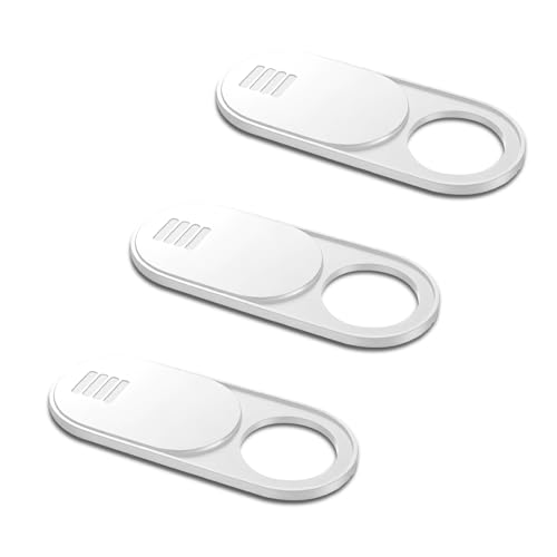 GrueGard Webcam Abdeckung, Laptop Handy Kamera Privacy Cover, Matte Ultra Dünne Schieber Kameraabdeckung für Computer Laptop, Smartphone, PC -Schutz Ihrer Privatsphäre Online (Weiß, 3Stk.)